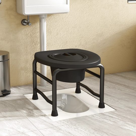 Hochbelastbarer Toilettenhocker für Schwangere und ältere Menschen + rutschfeste Fußpolster