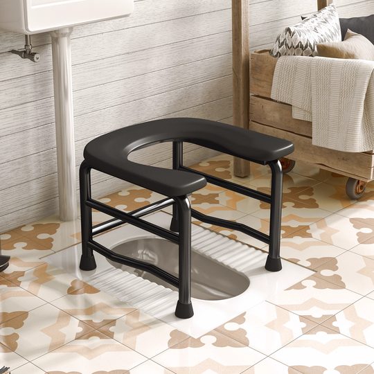 Hochbelastbarer Toilettenhocker für Schwangere und ältere Menschen + rutschfeste Fußpolster