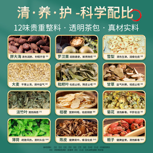 九芝堂胖大海茶罗汉果茶雪梨菊花茶包秋冬适合男女生喝的养生茶 - 图0