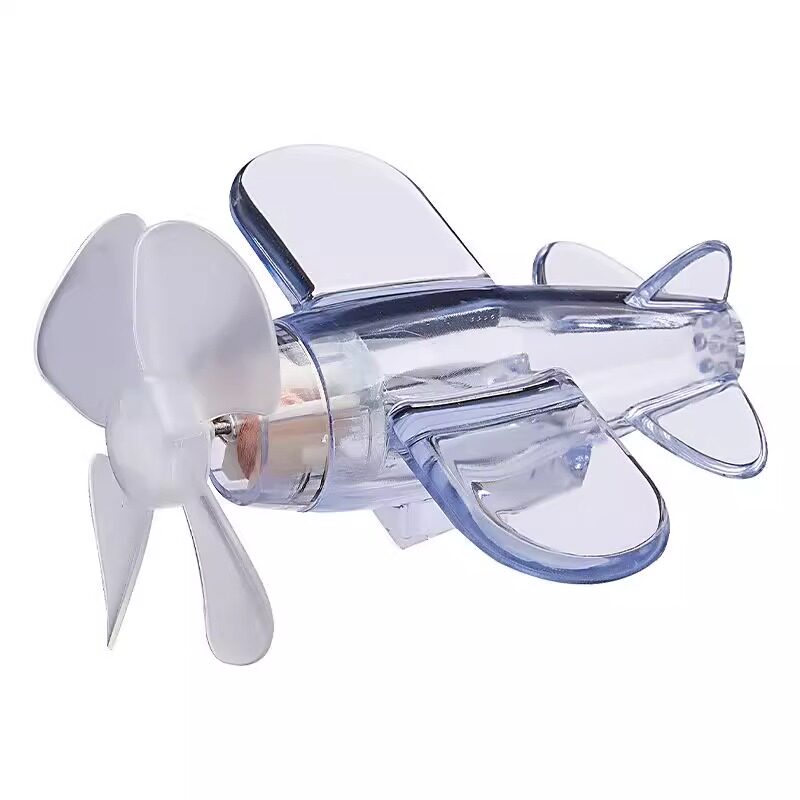 风能发光小飞机风力发电LED亮光彩灯车载摆件装饰品电动车摩托车