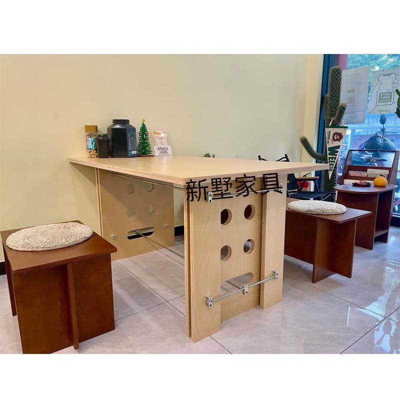 中古风桦木海洋板家用写字台办公室写字台电脑桌设计师款工作台桌,淘宝优惠券,粉丝福利购,淘宝优惠卷