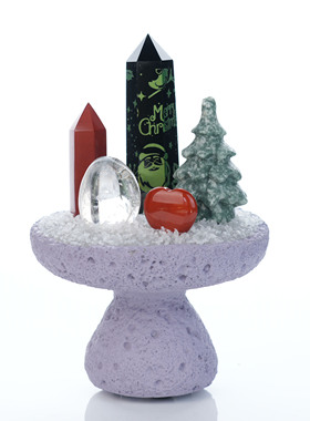 圣诞能量水晶礼物/黑曜石/红碧玉/礼物/水晶摆件/伴手礼/紫色星球