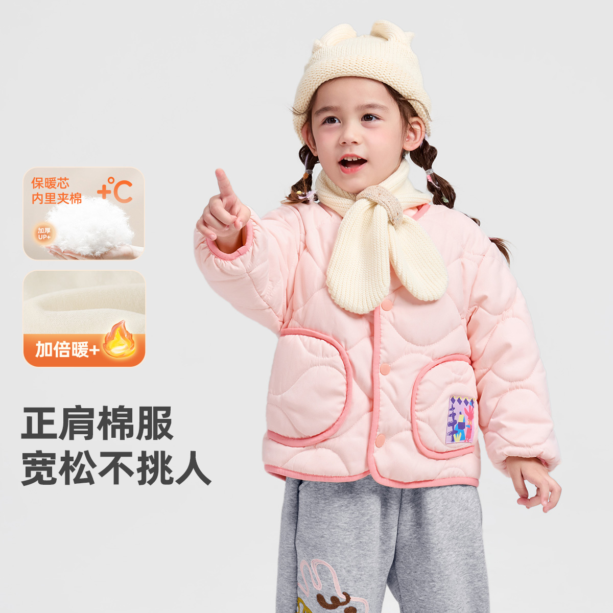 儿童棉服秋冬女童棉袄新款保暖婴儿棉衣上衣加厚宝宝童装男童冬装