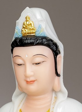 快速发货a汉白玉观音家用供奉观音佛像佛堂娑婆三圣南海观世音菩