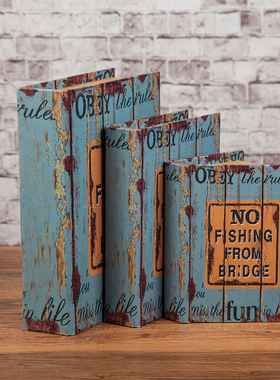 快速发货欧式 现代复古仿t真书籍假书书房书柜装饰摄影道具书盒