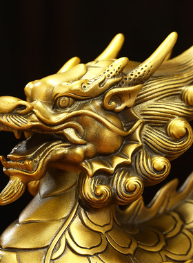 快速发货招e财铜麒麟摆件一对火麒麟客厅玄关办公室装饰品高档乔