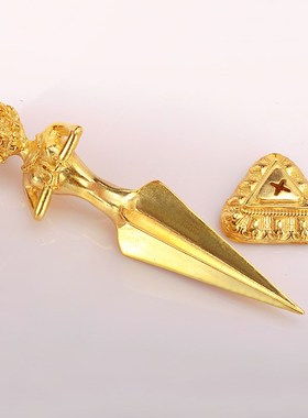 快速发货藏式普巴金刚杵降魔杵纯铜F普巴橛金色复古民族风百搭饰