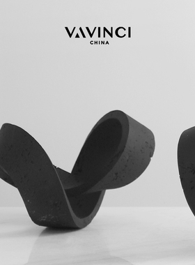 梵其现轻奢几何环形摆件创意艺z术仿洞石样板间客厅电视柜装饰品