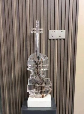创意小提琴客厅艺术音乐s落地摆件玄关柜酒柜样板间客厅家居装饰