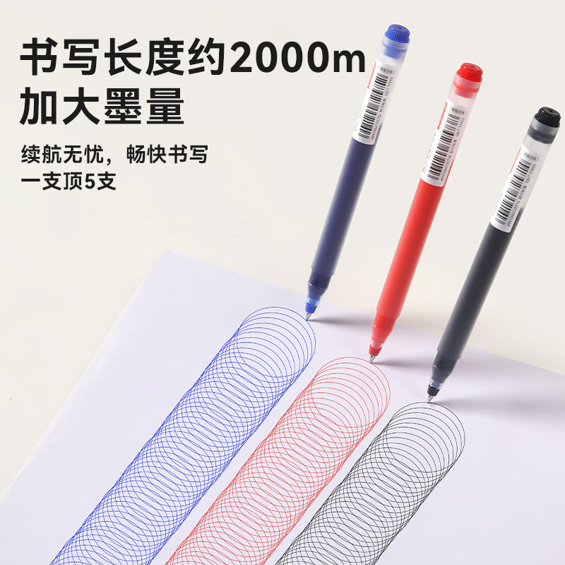京东京造巨能写pro大墨量子弹头中性笔签字笔2000米书写0.5mm - 图3