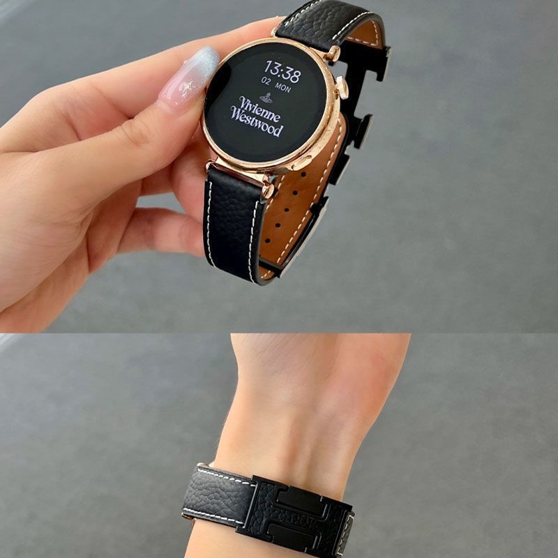 适用华为watch5/4/3pro荔枝纹真皮H扣表带GT6/GT5/GT4表带GT3/GT2 - 图2