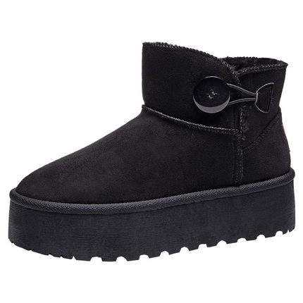 人本雪地靴女款2025新款女鞋冬季加绒加厚保暖鞋子厚底增高棉鞋女