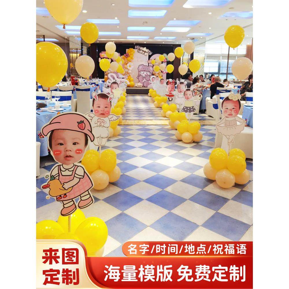 宝宝生日百天满月装饰kt板立牌气球酒店百日宴氛围场景布置迎宾牌,淘宝优惠券,粉丝福利购,淘宝优惠卷