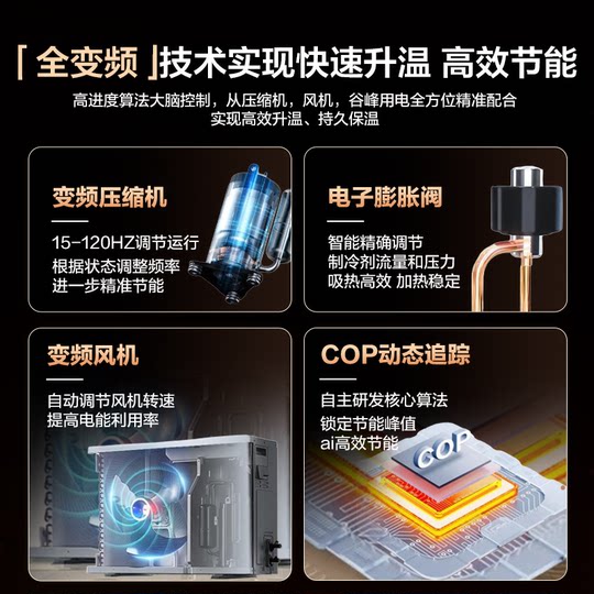 Haier air energy water heater 300 liters for household large capacity 200L variable frequency super first-class energy efficiency self-built villa