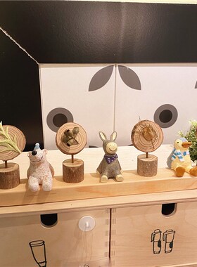 森系装饰摆件桌面干果干花松果玩偶组合手工创意礼物木Z墩植物标