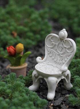 出口外贸做旧庭院桌椅套装雕塑摆件田园微景观花园树X脂仙女花园