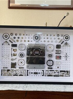 木质复古胶卷相框展示画 手机拆机立H体装饰画 几何造型书房摆件