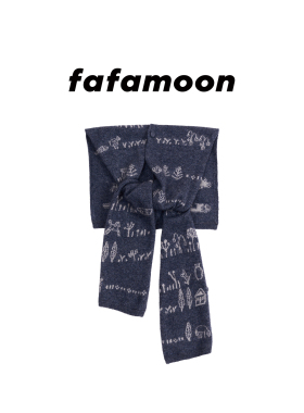 【2026早春胶囊系列】fafamoon设计师品牌 包扣保暖嵌花图案围巾