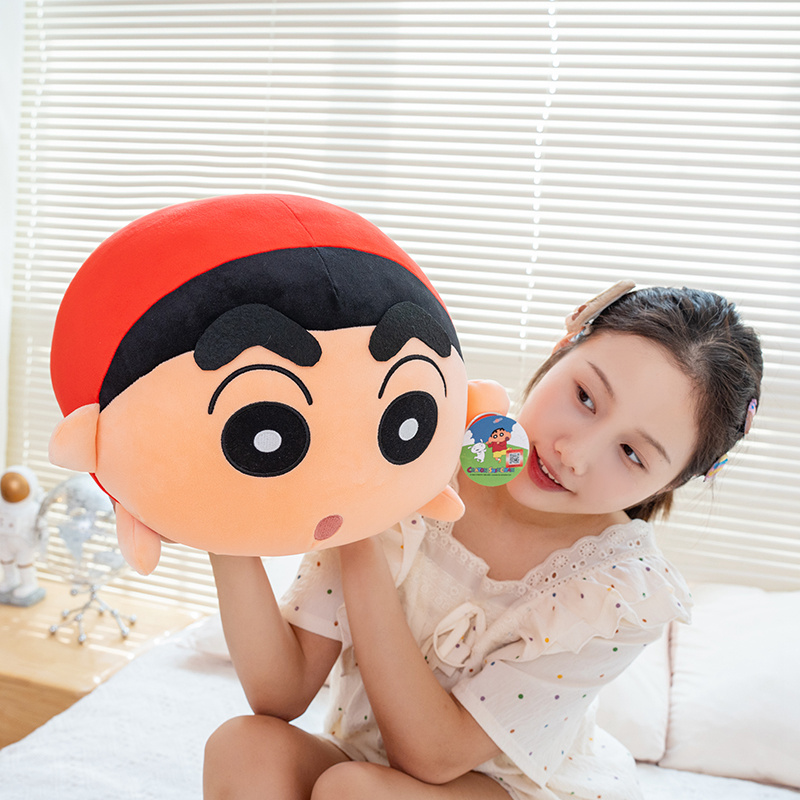 正版蜡笔小新公仔毛绒圆抱枕女生睡觉陪睡玩偶靠枕垫儿童生日礼物 - 图2