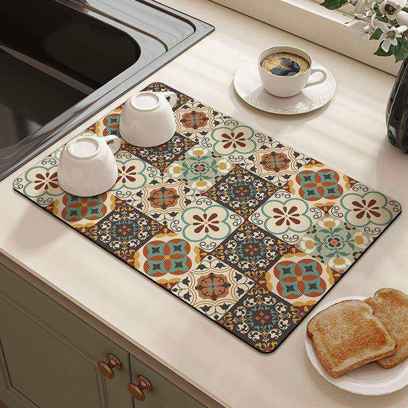 厨房沥水垫硅藻泥吸水垫防滑吸油可擦免洗碗垫台面垫子家用吧台垫,淘宝优惠券,粉丝福利购,淘宝优惠卷
