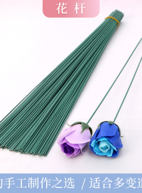 绿色花杆2号包胶铁丝扭扭棒花束花根花茎材料花材花艺