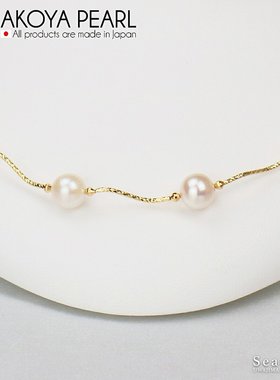 女士款 8.5 - 9.0mm 12 珠多层珍珠项链 925 银 K18GP 公主款 Ako