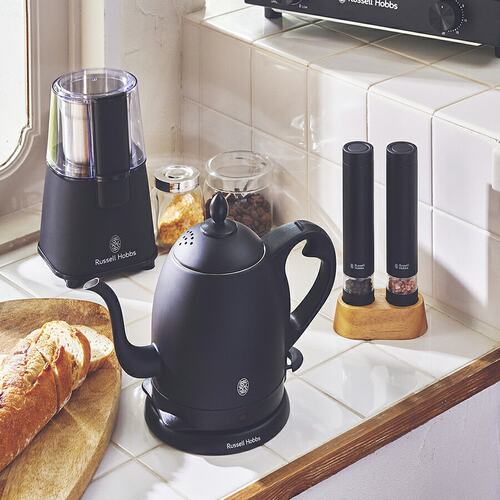 日本直邮Russell Hobbs 咖啡研磨机黑色/自动咖啡研磨机具有粗中 - 图1