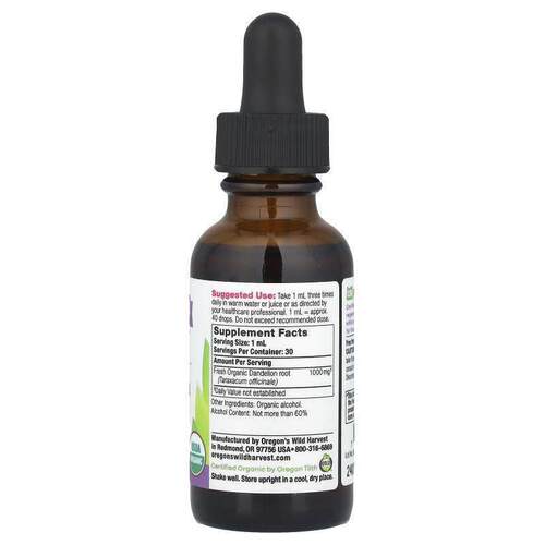 Oregons Wild Harvest,Organic Dandelion Root Extract, 1,000 m - 图0