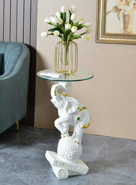 欧式轻奢大象落地摆件o客厅大型高档装饰沙发旁边转角小象茶几摆