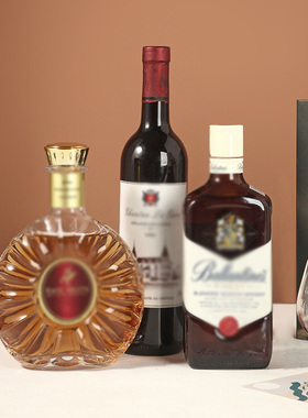 别墅民宿样e板房间酒柜洋酒瓶装饰品摆件创意仿真红酒假酒摆设软