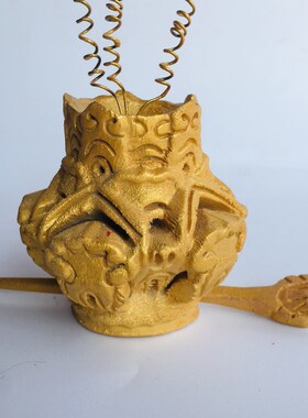 道家用品法器 道l冠道巾马尾帽六角帽 正一道士帽 木质莲花冠樟木