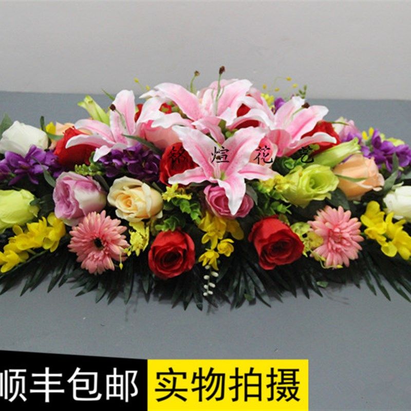 仿真桌花会议商务用花长桌t花办公室桌花假花台式花餐桌花插花绢,淘宝优惠券,粉丝福利购,淘宝优惠卷
