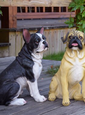 户外花园庭院仿真狗m泰迪雕塑摆件幼儿园家居客厅门口卡通动物装