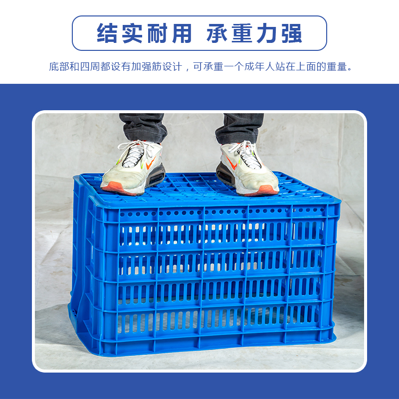 长方形塑料筐子周转箱特大号蔬菜水果货胶框子镂空快递网筐周转筐 - 图1