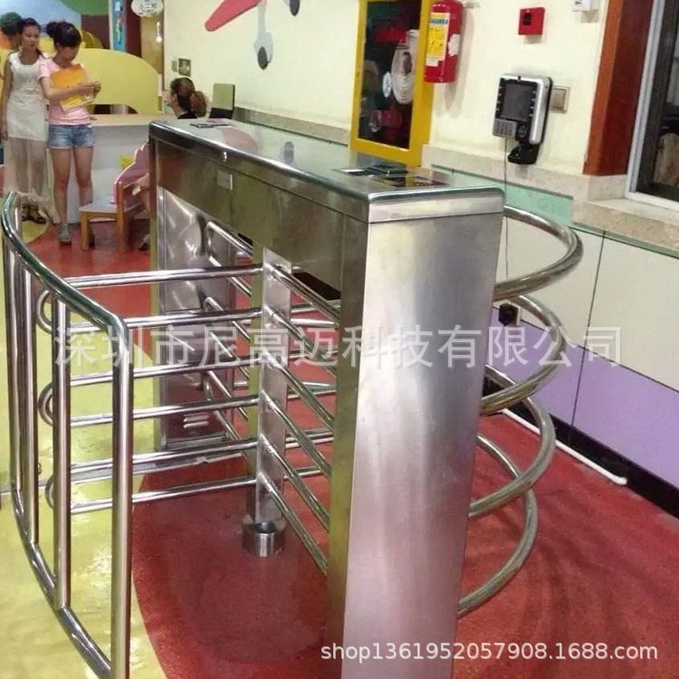 Nicomai electronically controlled cross single-row half-height turnstile factory personnel entry and exit swipe card attendance gate turnstile