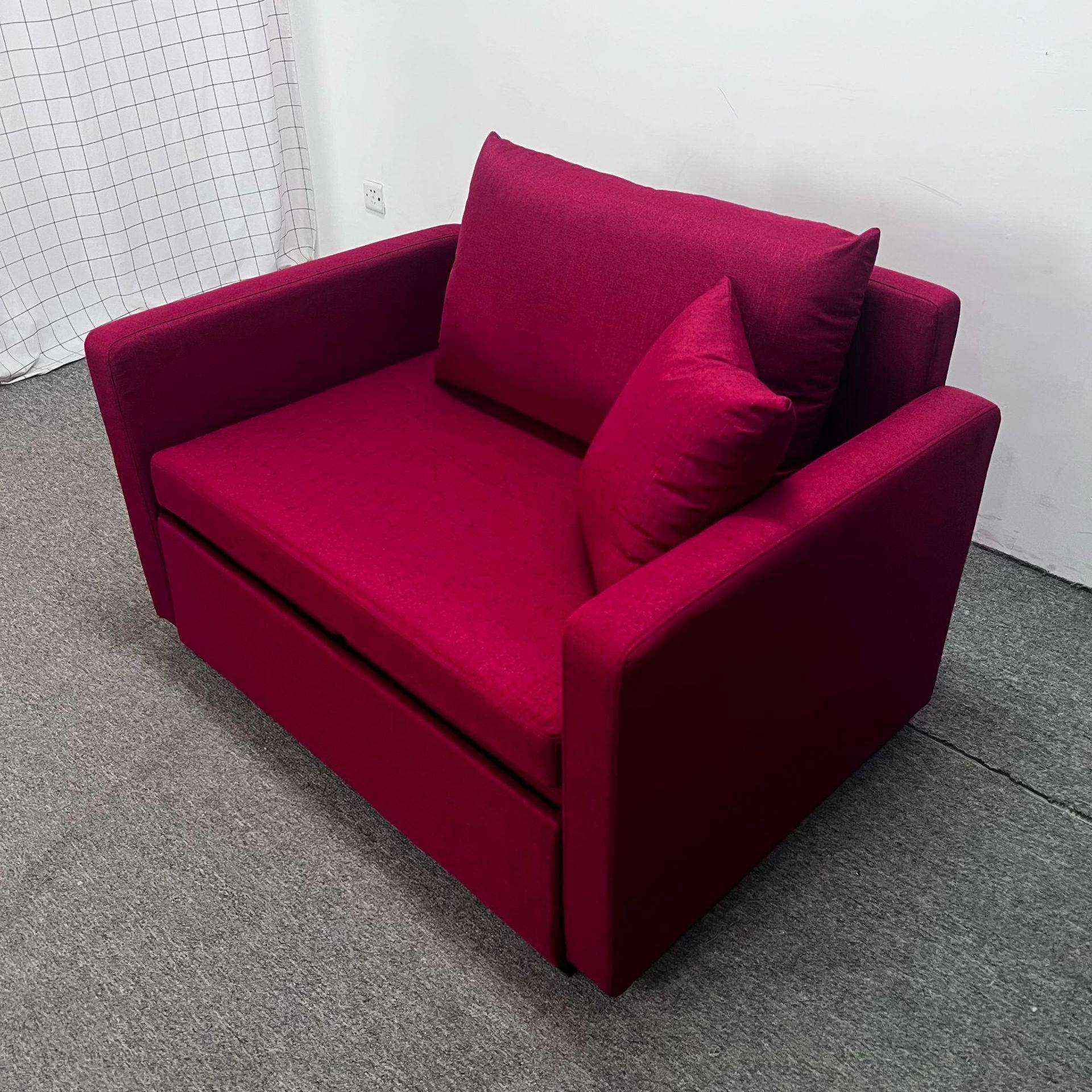 单人位沙发床小户型公寓酒店民宿折叠科技布沙发床可拆洗沙发床 - 图0