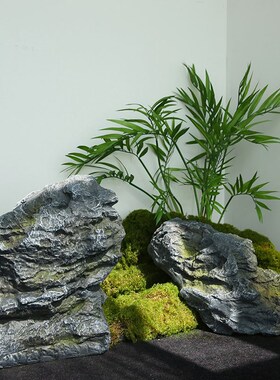仿真石头室内景观石造景花园y户外青苔假山玻璃钢鱼缸苔藓假石头