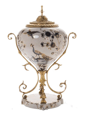 美式法式欧式陶瓷配铜摆设t品客厅壁炉玄关果盘花瓶纸巾盒送礼摆