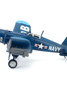 复古铁皮飞机模 二战美军F-y4U海盗战斗机工艺品 航母舰载机礼物
