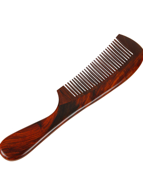 天纵寮国大红酸枝素面p长柄梳子红木中式加厚头梳送礼自用木梳子