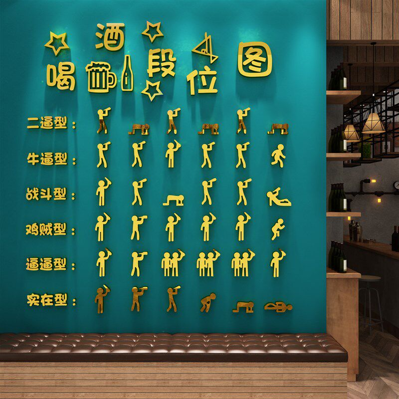 工业风清酒吧装饰品n场景布置饭店餐饮馆墙面烧烤肉火锅喝酒段位,淘宝优惠券,粉丝福利购,淘宝优惠卷