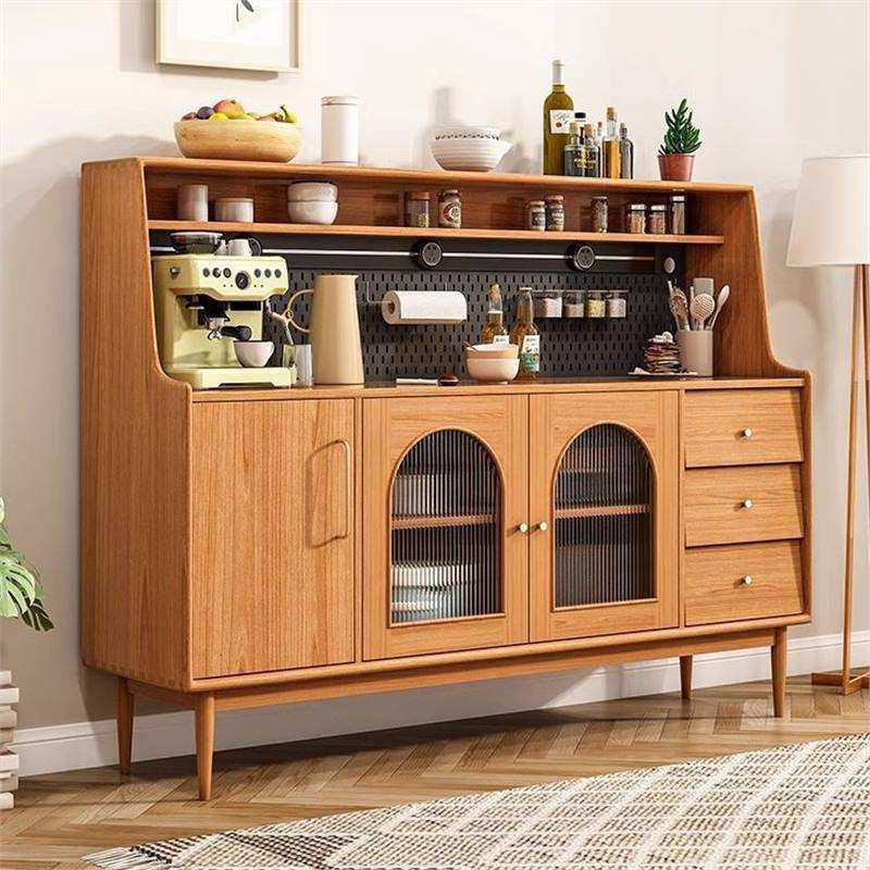 日式实木餐边柜北欧樱桃木茶水柜多功能储物柜客厅黑胡桃木收纳柜,淘宝优惠券,粉丝福利购,淘宝优惠卷