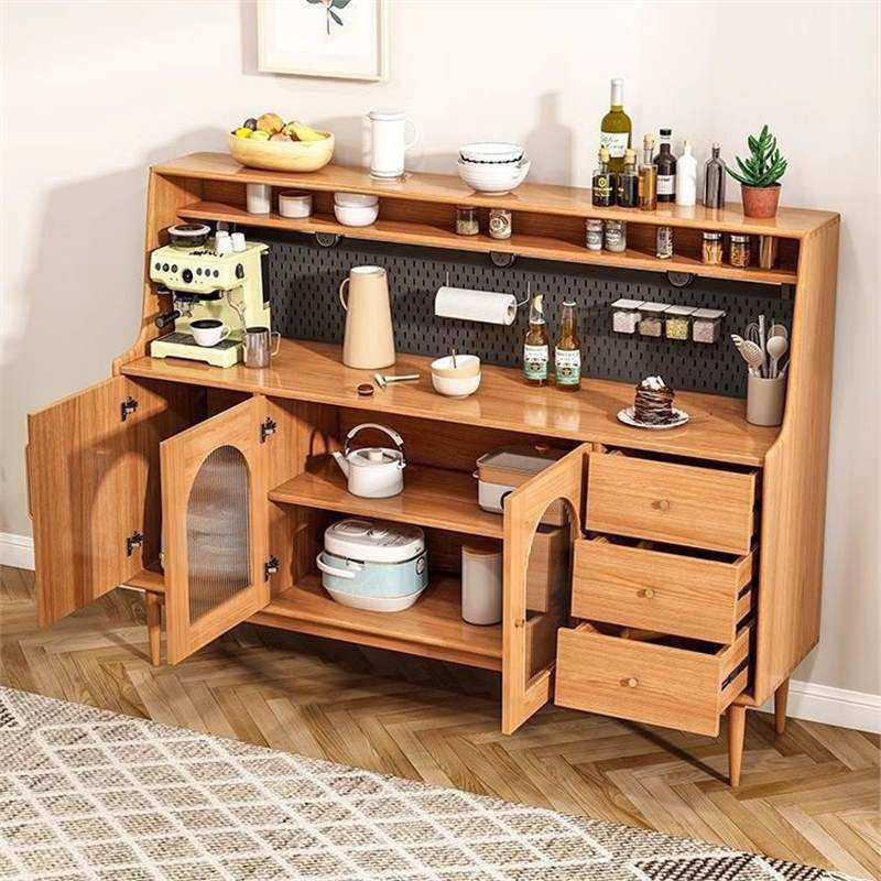 日式实木餐边柜北欧樱桃木茶水柜多功能储物柜客厅黑胡桃木收纳柜,淘宝优惠券,粉丝福利购,淘宝优惠卷