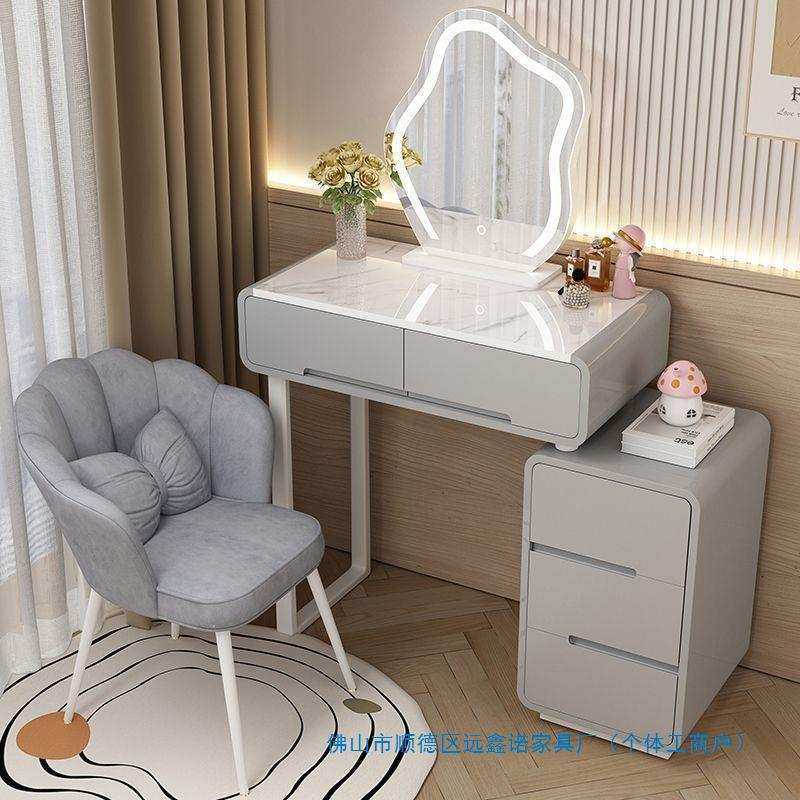 2024新款现代简约高级卧室梳妆台小户型实木奶油风化妆台带智能柜,淘宝优惠券,粉丝福利购,淘宝优惠卷