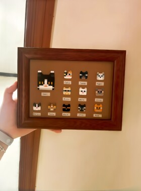 我的世界猫咪图鉴拼豆相框