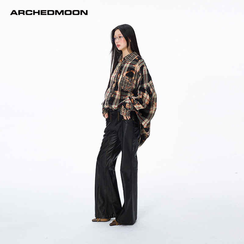 ARCHEDMOON早春秋季款格子衬衫上衣外套百褶半身短裙子两件套装女,淘宝优惠券,粉丝福利购,淘宝优惠卷