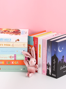 儿童房卡通假书 样板间软装装饰品 马G卡龙色童话装饰书仿真书摆