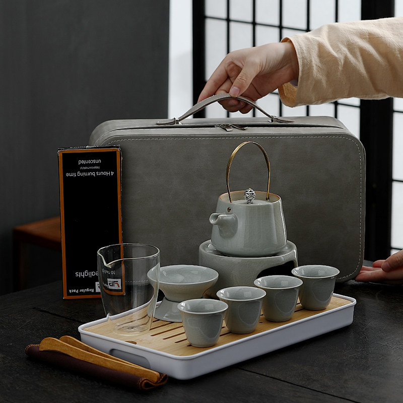 围炉煮茶旅行功夫茶具套组提梁茶壶蜡烛加热小泡茶炉T露营户外可,淘宝优惠券,粉丝福利购,淘宝优惠卷