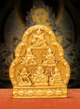 藏传纯铜水陆供黄财神供六财神随身六姓财神藏巴拉佛Z堂供奉摆件