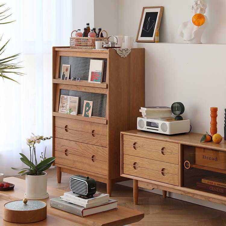 北欧实木电视边柜家用简约书柜杂志柜客厅沙发边柜卧室收纳置物柜,淘宝优惠券,粉丝福利购,淘宝优惠卷